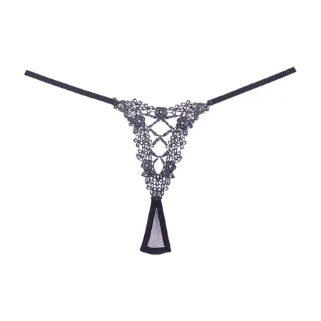 Leg Avenue Mesh Thong One Size Black - Lightweight Breathable Lingerie