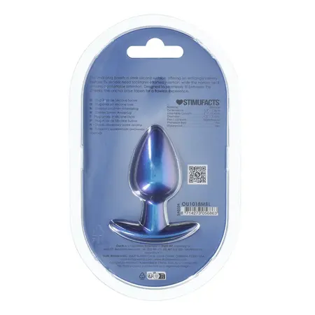 OUCH! Medium Silicone Plug 7.9 cm Metallic Blue - Smooth Design