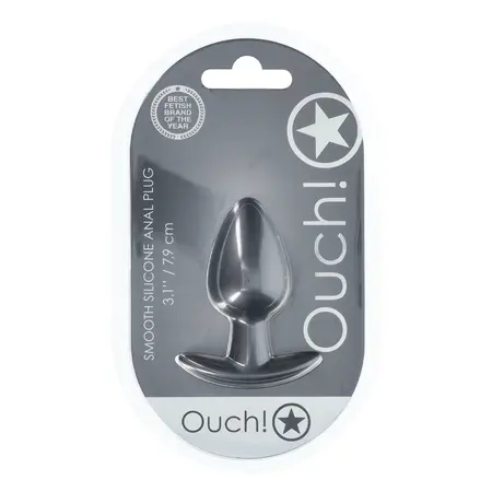 OUCH! Silicone Plug Medium 7.9cm Gunmetal - Smooth Anatomic Model