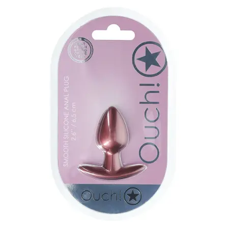 Ouch! Silicone Intimate Plug Small 6.5 cm - Rose Gold Metallic Finish