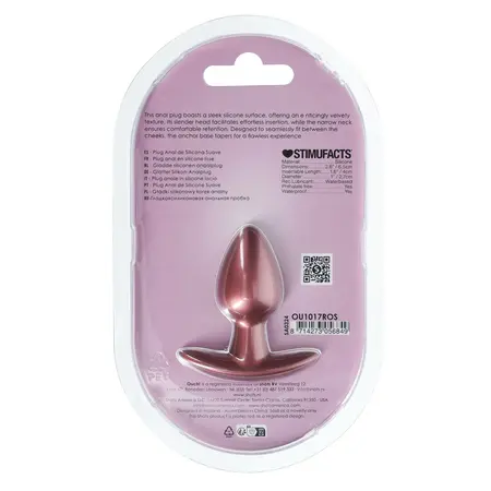 Ouch! Silicone Intimate Plug Small 6.5 cm - Rose Gold Metallic Finish