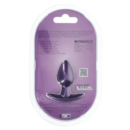 Ouch! Silicone Plug Small 2.6cm - Metallic Purple, Ergonomic Design