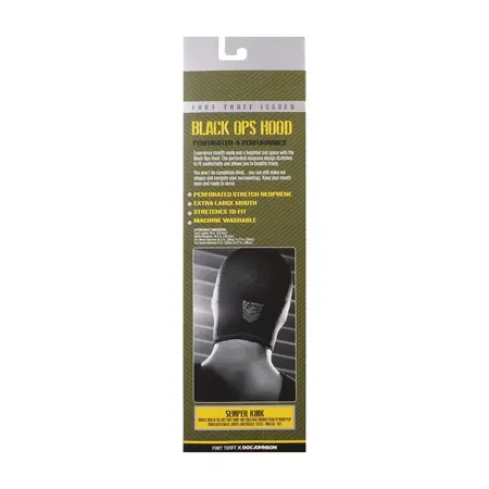 XR Brands Black Ops Hood velika podesiva neoprenska kapa crna