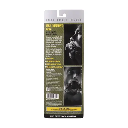 Doc Johnson Max Comfort Gag crni – fleksibilni silikonski potpora za vilicu