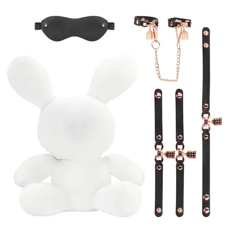 Velvet White Bondage Rabbit veliki – dekorativni plišani zec brenda Rimba