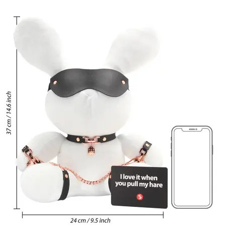 Velvet White Bondage Rabbit veliki – dekorativni plišani zec brenda Rimba