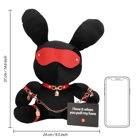 Rimba Velvet Rabbit dodatak veliki crni – mekani plišani kolekcionarski predmet