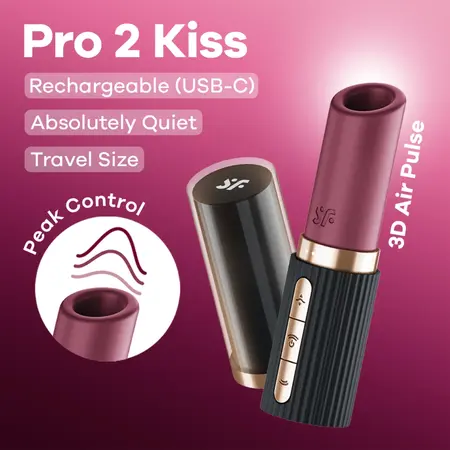 Satisfyer Pro 2 Kiss Air Pulse sistem putna veličina roze