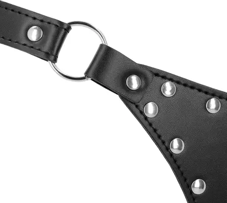 OUCH! Xtreme PU Kožni Tange Čednosti sa Podesivim Lancima Crni