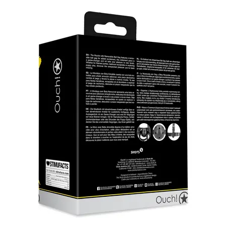 Ouch! Podesivi Face Harness sa Odvojivom Lopticom za Gag Crni