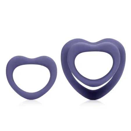 Loveline Heart Dual Intimate Ring Set Violet Storm Silicone 2 pcs
