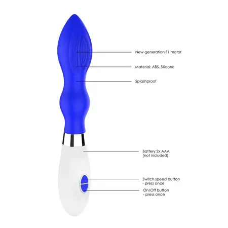 Astraea Multi-Function Vibrating Massager Royal Blue 10 Modes 20.8cm