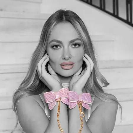Ouch! Paris Collection Podesive Lisice za Ruke Roze Iridescentni Završetak