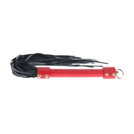 Ouch! Milan Collection Intimni Flogger za Udarce Crni/Crvena Koža 55cm