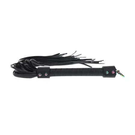 Ouch! Venice Collection Flogger Black - Bonded Leather Impact Tool
