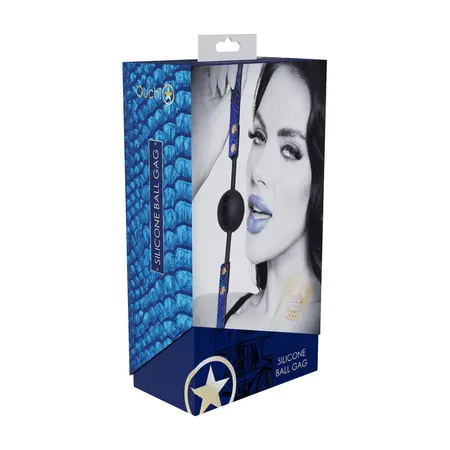 Ouch! Florence Collection Silikonski Ventilirani Ball Gag Plavi Podesivi