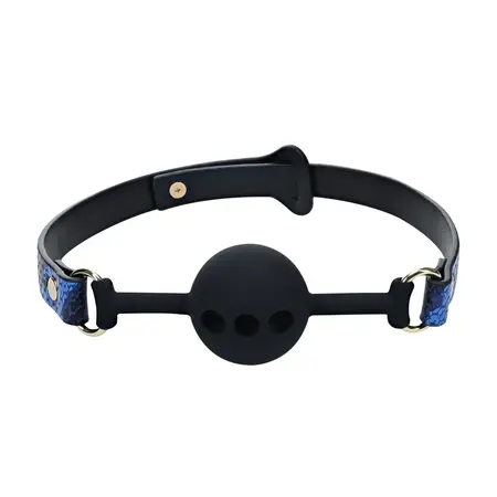 Ouch! Florence Collection Silikonski Ventilirani Ball Gag Plavi Podesivi