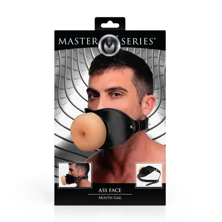 XR Brands Ass Face Gag with Realistic TPE Mouthpiece, Adjustable Strap