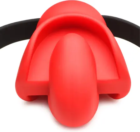 XR Brands Gag Order Silikonski Loptasti Ustnik Crveni Podesivi Kais 3.8