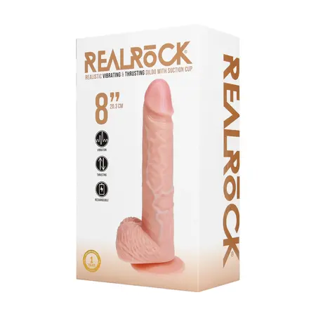 RealRock Vibriranjući Potiskujući Model 20.5cm Boje Kože sa Usisnom Bazom
