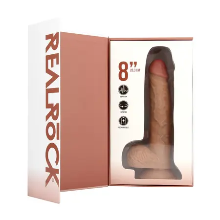 RealRock Vibriranjuća i Rotirajuća Intimna Mašina 20.5cm Bež