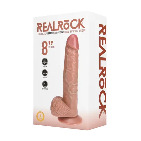 RealRock Vibriranjuća i Rotirajuća Intimna Mašina 20.5cm Bež