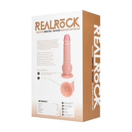 RealRock Vibriranjući i Rotirajući Model 20.5 cm Usisna Baza Boje Kože