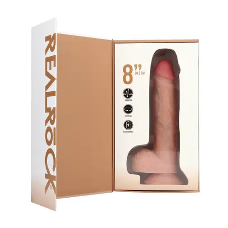 RealRock Vibriranjući i Rotirajući Model 20.5 cm Usisna Baza Boje Kože