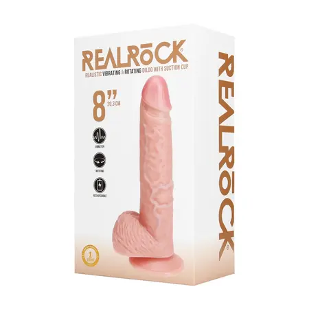 RealRock Vibriranjući i Rotirajući Model 20.5 cm Usisna Baza Boje Kože