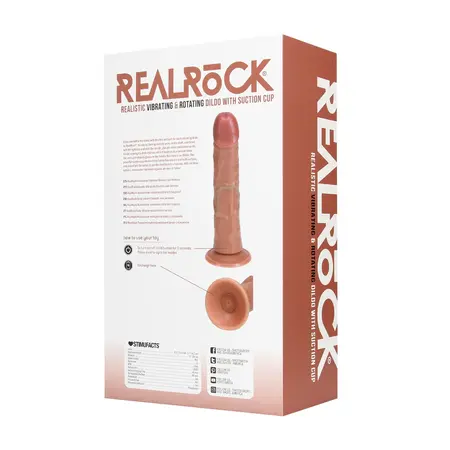 RealRock Vibriranjuća i Rotirajuća Intimna Mašina Zakrivljena 20.5cm Bež