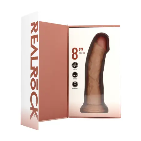 RealRock Vibriranjuća i Rotirajuća Intimna Mašina Zakrivljena 20.5cm Bež