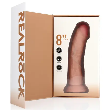 RealRock Vibriranjući Rotirajući Intimni Uređaj 20.5cm Zakrivljen Boje Kože