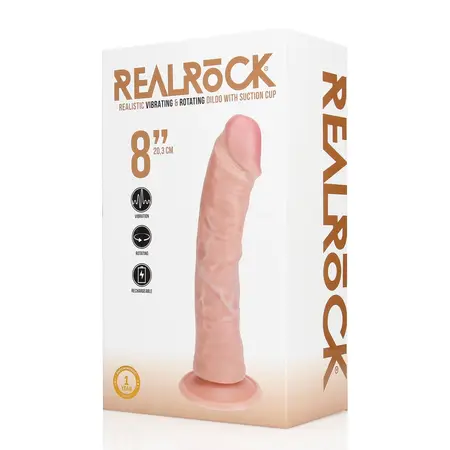 RealRock Vibriranjući Rotirajući Intimni Uređaj 20.5cm Zakrivljen Boje Kože