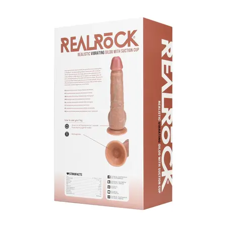 RealRock Vibriranjući Čvrsti Model sa Usisnom Čašom 23 cm Bež
