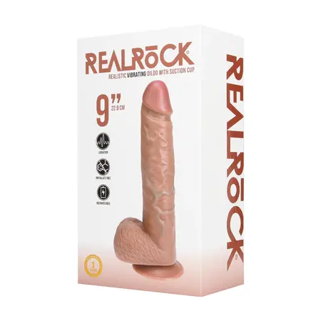 RealRock Vibriranjući Čvrsti Model sa Usisnom Čašom 23 cm Bež