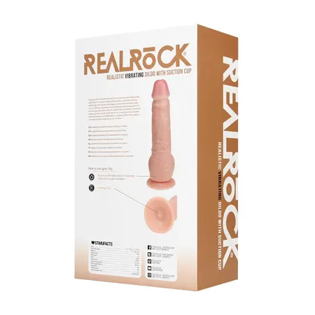 RealRock Vibriranjući Intimni Uređaj 23 cm sa Usisnom Čašom - Boja Kože
