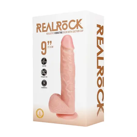RealRock Vibriranjući Intimni Uređaj 23 cm sa Usisnom Čašom - Boja Kože