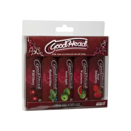 Doc Johnson GoodHead Gel 5-Pakovanje 30ml Mešani Ukusi Set za Oralnu Negu