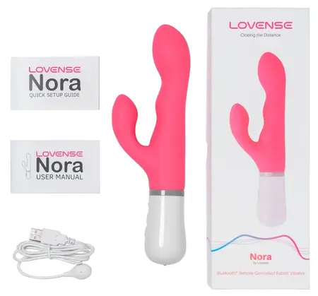 Lovense Nora Bluetooth App-Controlled Dual Action Vibrator, 24.2 cm, Pink