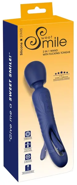 Sweet Smile 2in1 Wand intimni uređaj sa sistemom lelujanja, ljubičasti, 24.3cm