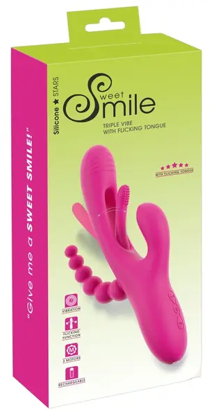 Sweet Smile Triple Vibe Flicking Tongue sistem za višestruku stimulaciju 24.4cm