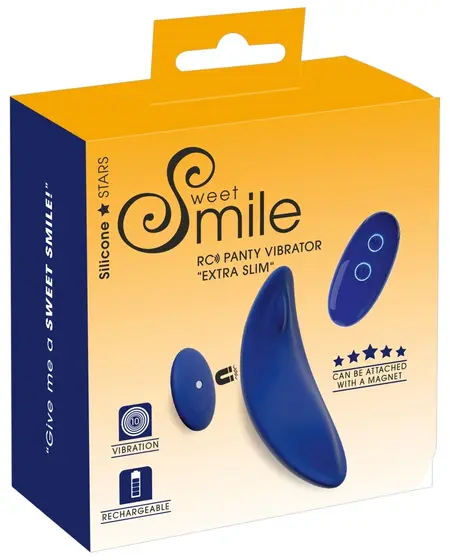 Sweet Smile Extra Slim RC intimni gaćični vibrator, daljinski upravljač, crni