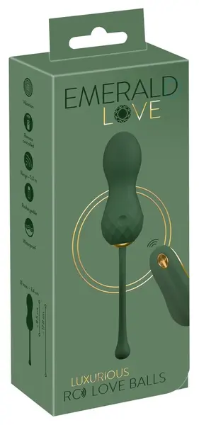 You2Toys Emerald Love RC intimne vežbice, vodootporne, zeleno-zlatne