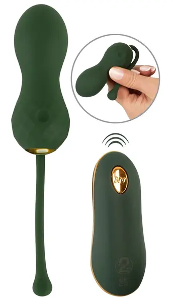 You2Toys Emerald Love RC intimne vežbice, vodootporne, zeleno-zlatne