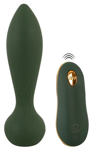Emerald Love Luxurious RC analni čep - vibrirajući, daljinski upravljač, zeleni, 14 cm