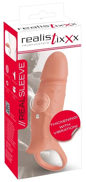 Realistixxx RealSleeve Close silikonski nastavak sa vibracijom, 18cm