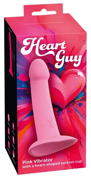 You2Toys Heart Guy Pink fleksibilni vibrirajući intimni uređaj 19cm