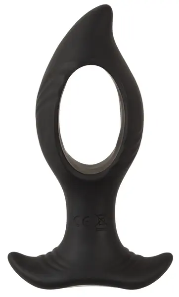 ANOS RC Cone Anal Plug with Hole & Dual Vibration, Black, 12 cm
