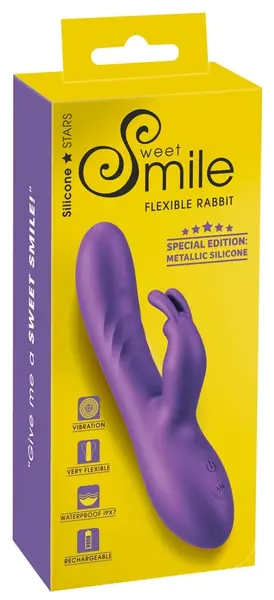 Sweet Smile Fleksibilni Rabbit Metalik Silikonski Dvostruki Model, 18,3 cm