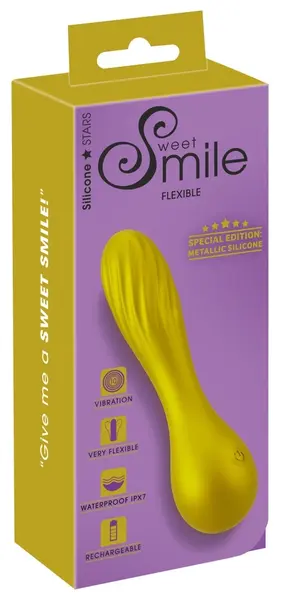 Sweet Smile Fleksibilni Swirl Metalik Silikonski Vibrator 16cm Vodootporan